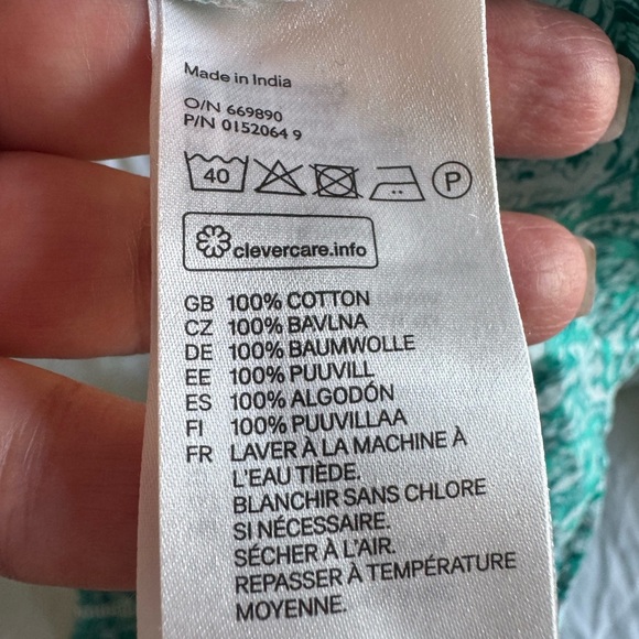 H&M green paisley  dress. Spring/ summer season start. 100% cotton - Picture 3 of 3